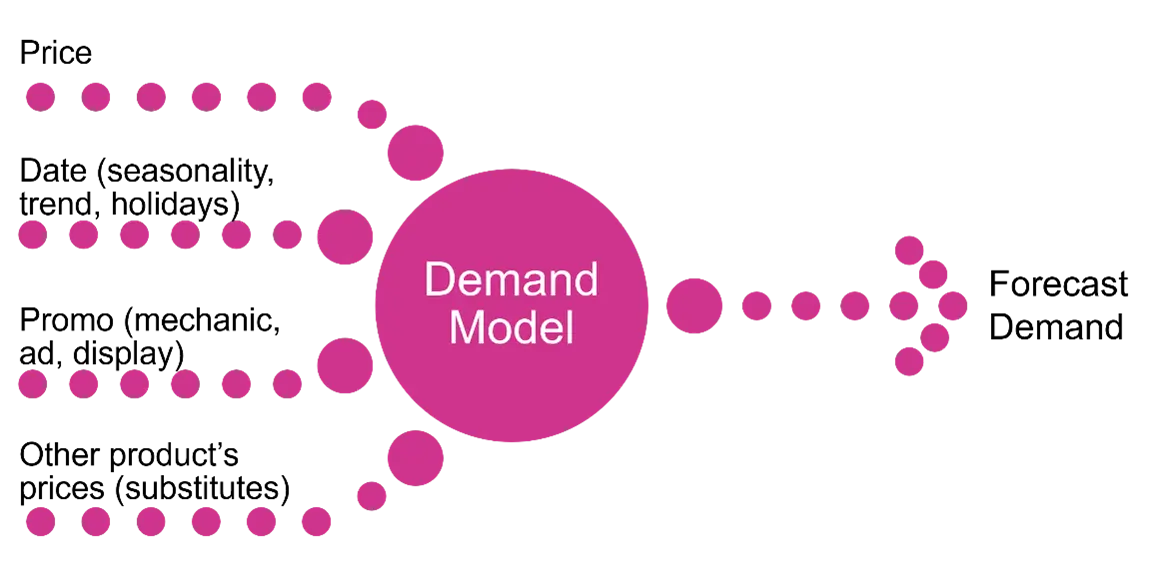 High-level schematic of the inputs to, and output, from a demand model